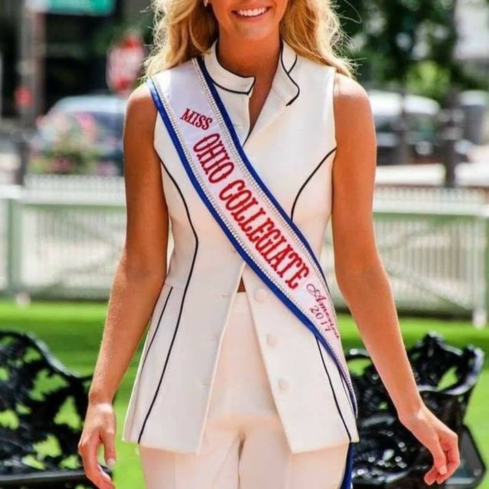 MISS OHIO: WINNING INTERVIEW OUTFIT! John Paul Ataker White Two Piece Suit